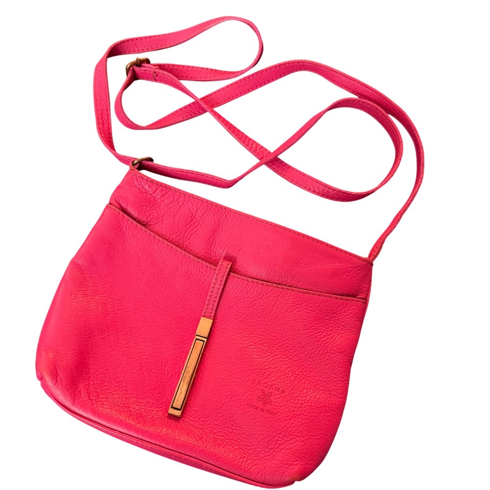 Zagara Made in Italy Pink Leather Crossbody Bag‎ Designer Handbag Purse